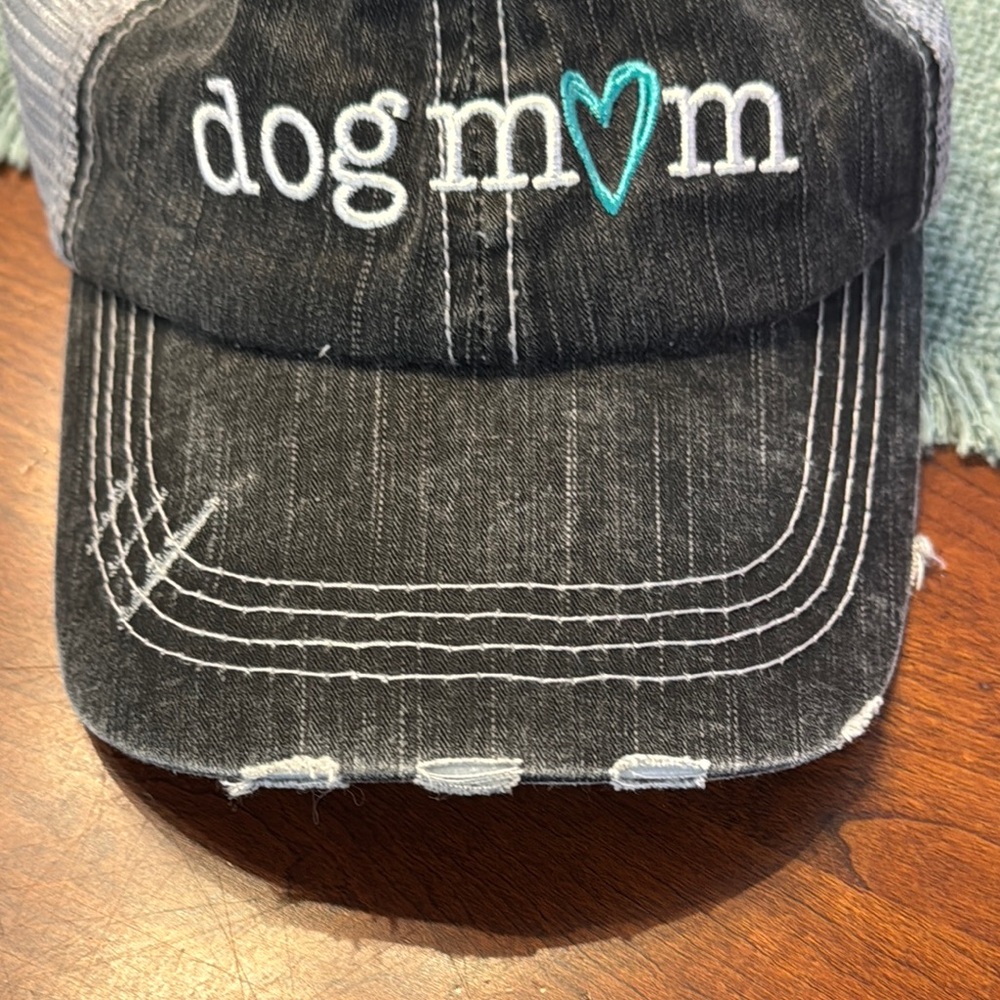 Katydid Black and Gray Distressed Dog Mom Hat - Picture 6 of 6